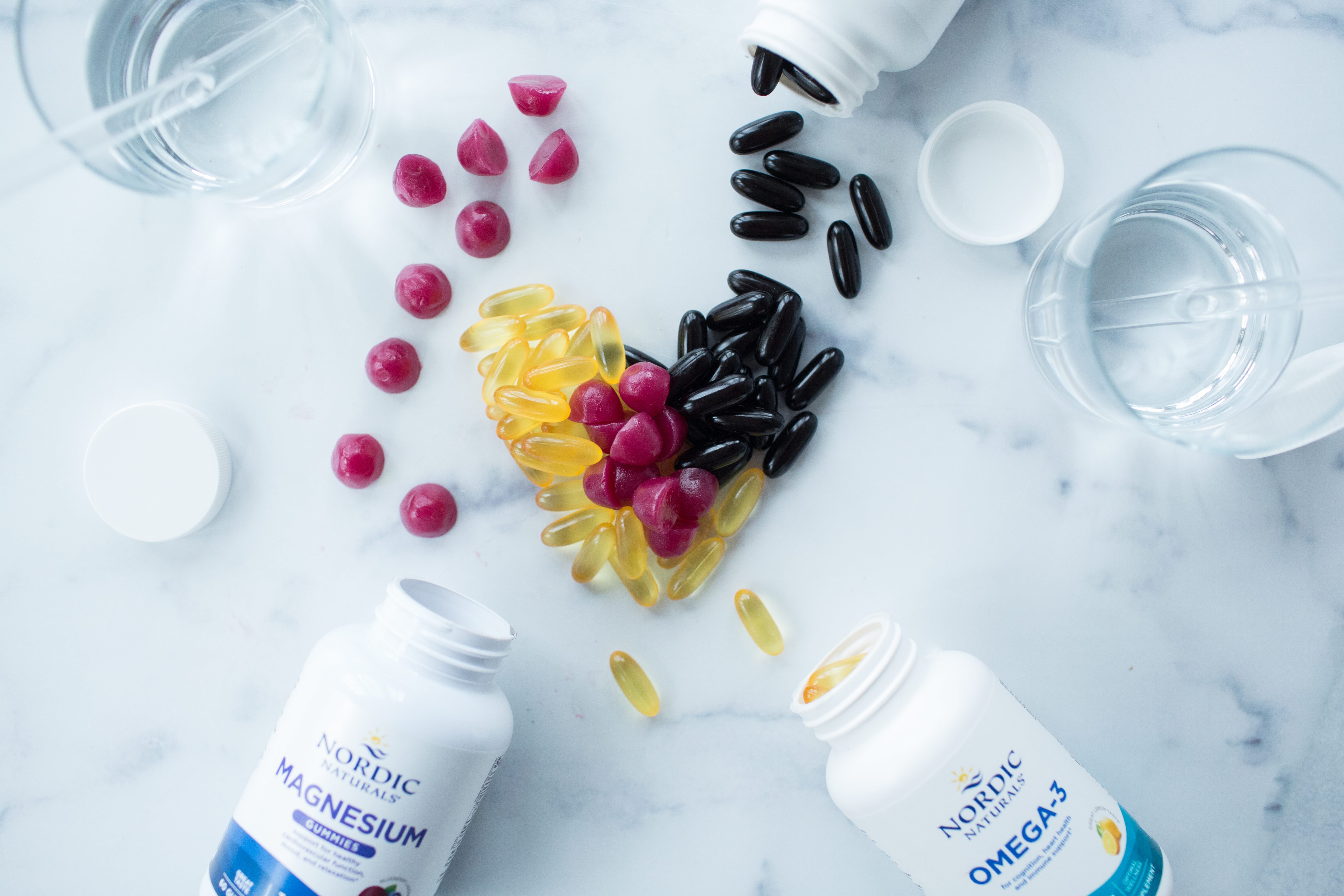 supplements in the shape of a heart for heart health month