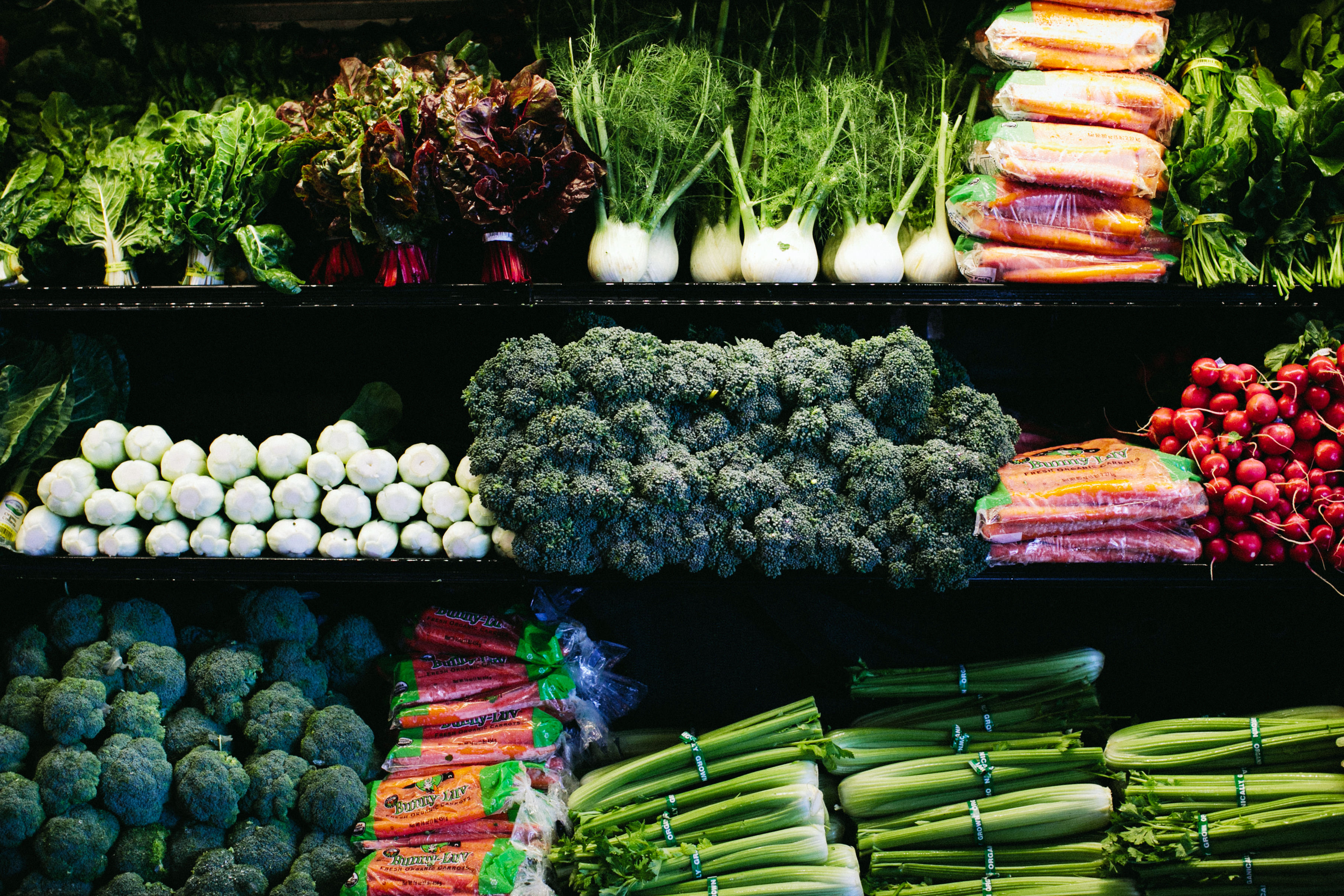 a variety of fresh produce in stores 